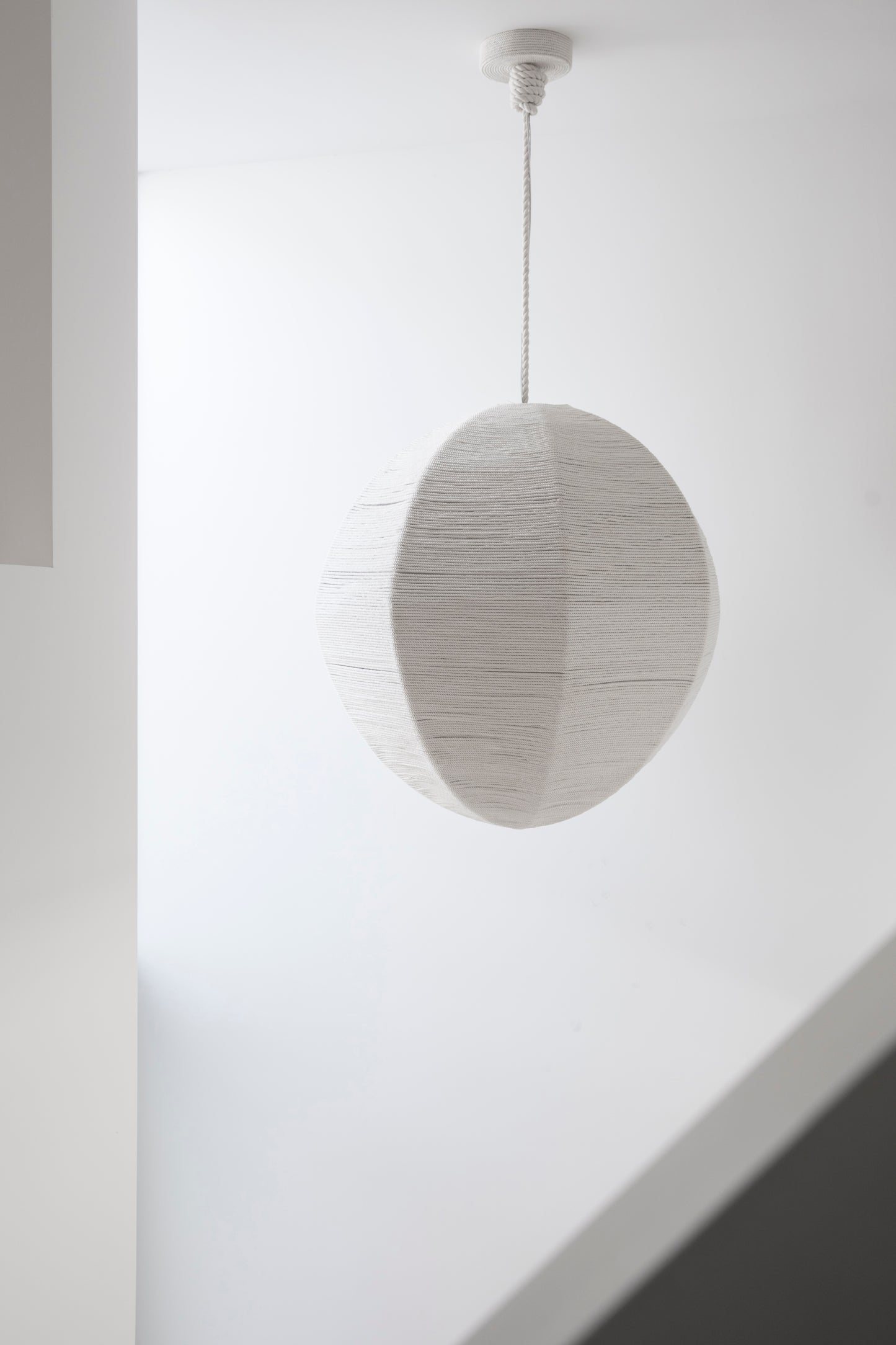 Rope Wrapped Single Globe Pendant