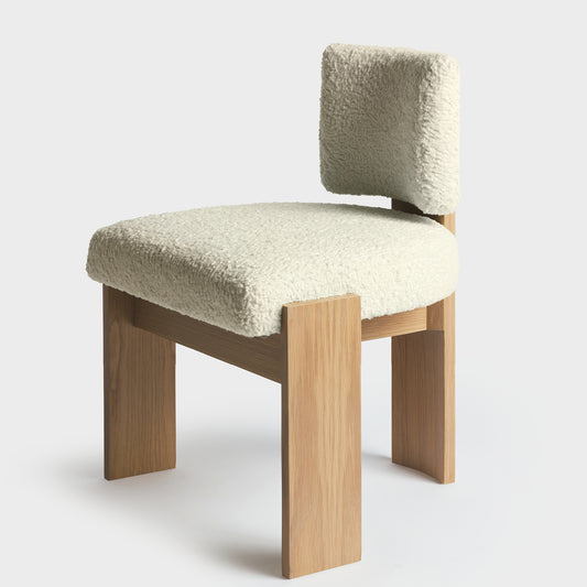 Shown in Natural Oak frame with Sherpa Ecru Boucle fabric